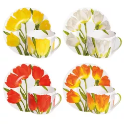 SET OF 4 ASSORTED TEA CUP...