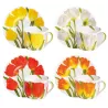 SET OF 4 ASSORTED TEA CUP WITH SAUCER - FREEDOM