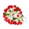 SET DI 4 TAZZE TÈ CON PIATTO - RED CHERRY