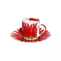 SET DI 4 TAZZE CAFFÈ CON PIATTINO - RED PEPPER
