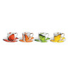 SET OF 4 ASSORTED ESPRESSO CUPS AND SAUCERS - FREEDOM