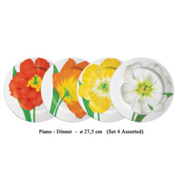 SET OF 4 ASSORTED DINNER PLATE 27 CM - FREEDOM