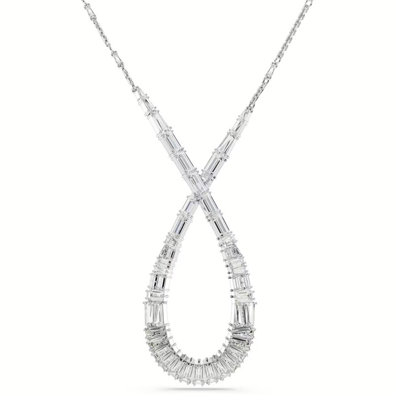 HYPERBOLA NECKLACE, WHITE, RHODIUM PLATED 5679438
