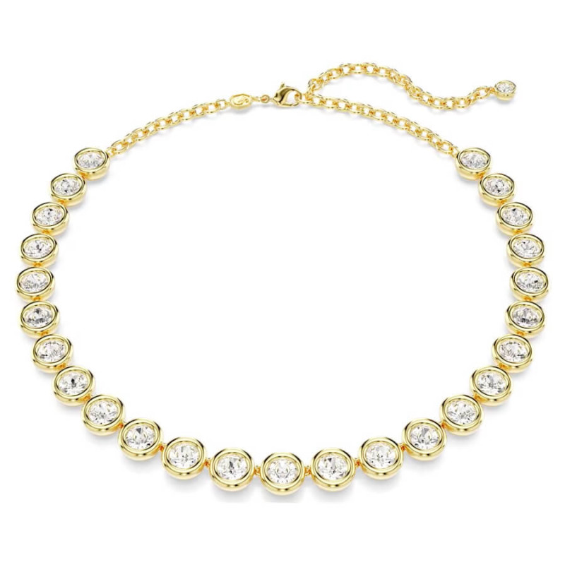 IMBER NECKLACE, WHITE, GOLD PLATED, 5682585
