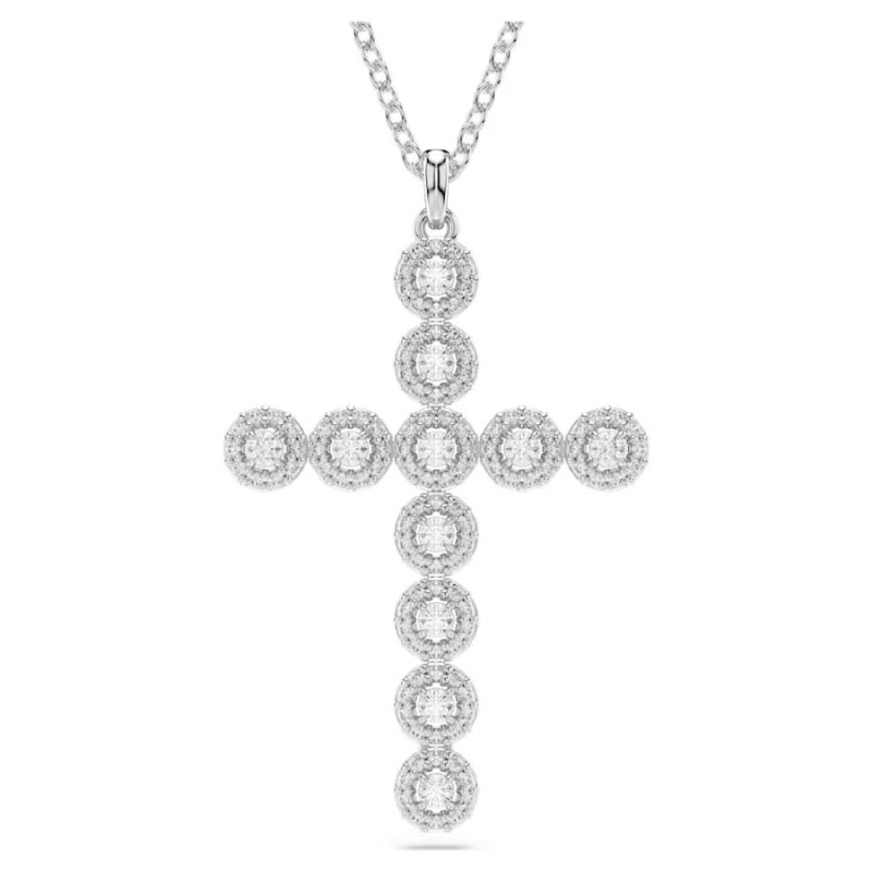 INSIGNE PENDANT, CROSS, WHITE, RHODIUM PLATED 5675573