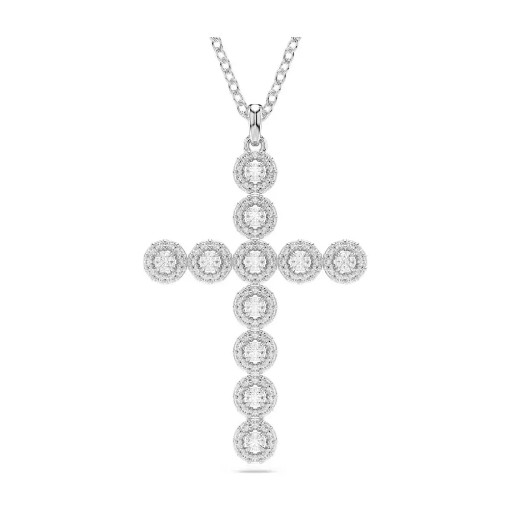 INSIGNE PENDANT, CROSS, WHITE, RHODIUM PLATED 5675573