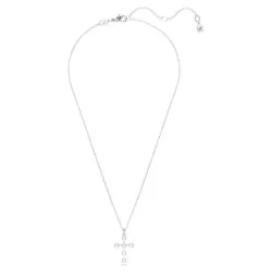 PENDENTE INSIGNE, CROCE, TAGLIO TONDO, BIANCO, PLACCATO RODIO 5675576