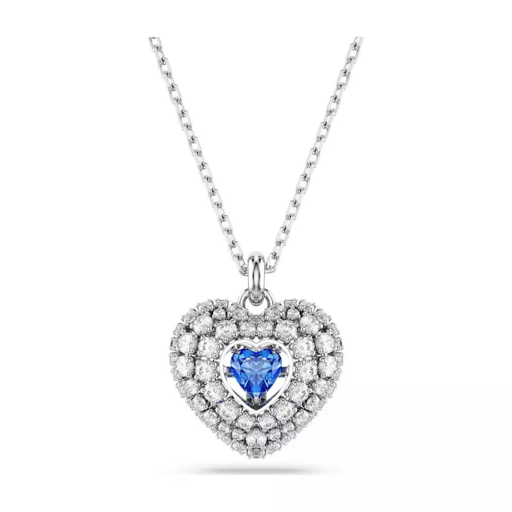 IDYLLIA HEART PENDANT, BLUE, RHODIUM PLATED 5680403