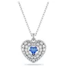 IDYLLIA HEART PENDANT, BLUE, RHODIUM PLATED 5680403