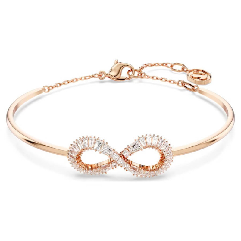 HYPERBOLA BANGLE, INFINITY, WHITE, ROSE GOLD PLATED 5679443