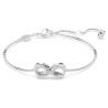 HYPERBOLA BRACELET, HEART, WHITE, RHODIUM PLATED, 5679664