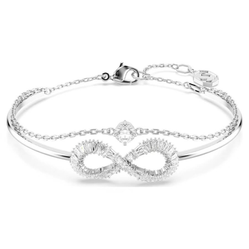 BRACCIALE RIGIDO HYPERBOLA, INFINITO, BIANCO, PLACCATI RODIO 5684049