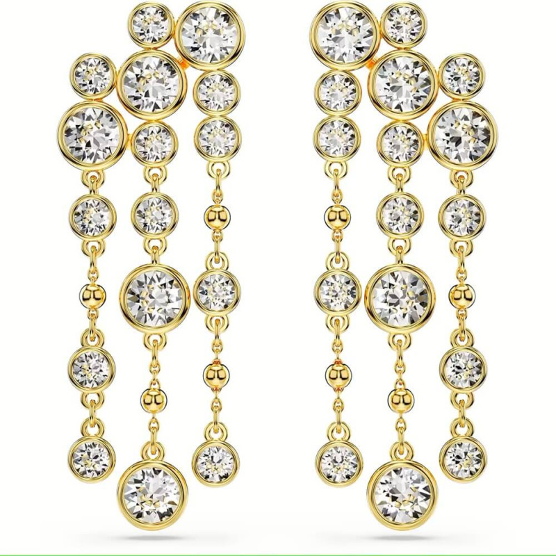 DROP EARRINGS IMBER, WHITE, GOLD TONE PLATED 5680093