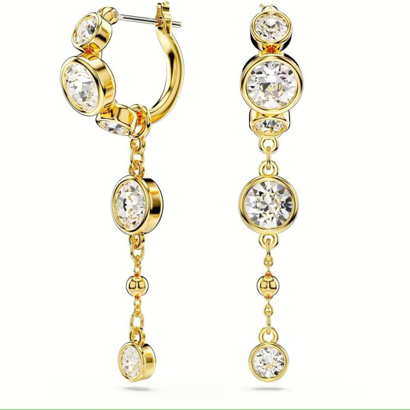 IMBER DROP EARRINGS, WHITE, GOLD TONE PLATED 5680097