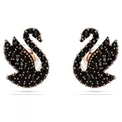 SWAN STUD EARRINGS, ROSE...