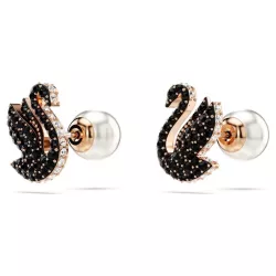 ORECCHINI CIGNO NERO, PLACCATI COLOR ORO ROSA 5684608