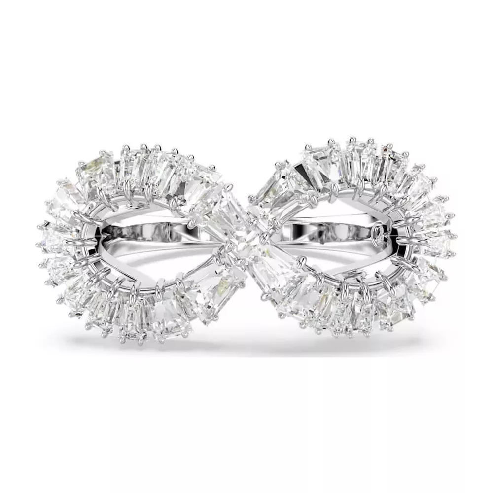 ANELLO HYPERBOLA INFINITO, BIANCO, PLACCATO RODIO