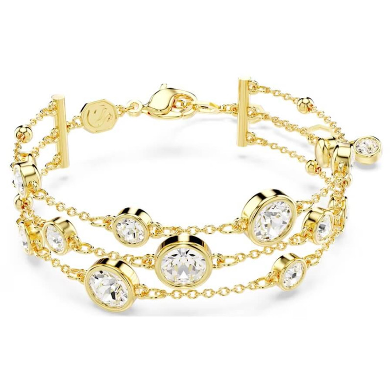 IMBER WIDE BRACELET, WHITE, GOLD TONE PLATED 5680095