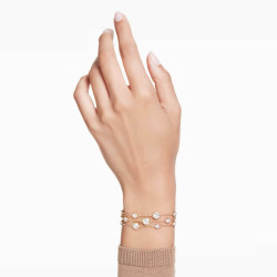 IMBER WIDE BRACELET, WHITE, GOLD TONE PLATED 5680095