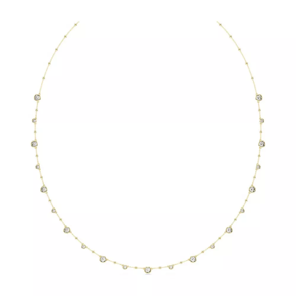 IMBER NECKLACE, WHITE, GOLD TONE PLATED 5680091