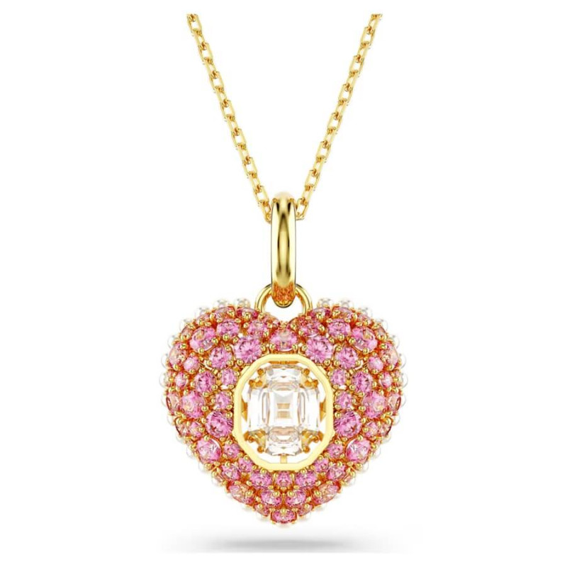 HYPERBOLA PENDANT, HEART, PINK, GOLD PLATED 5680784