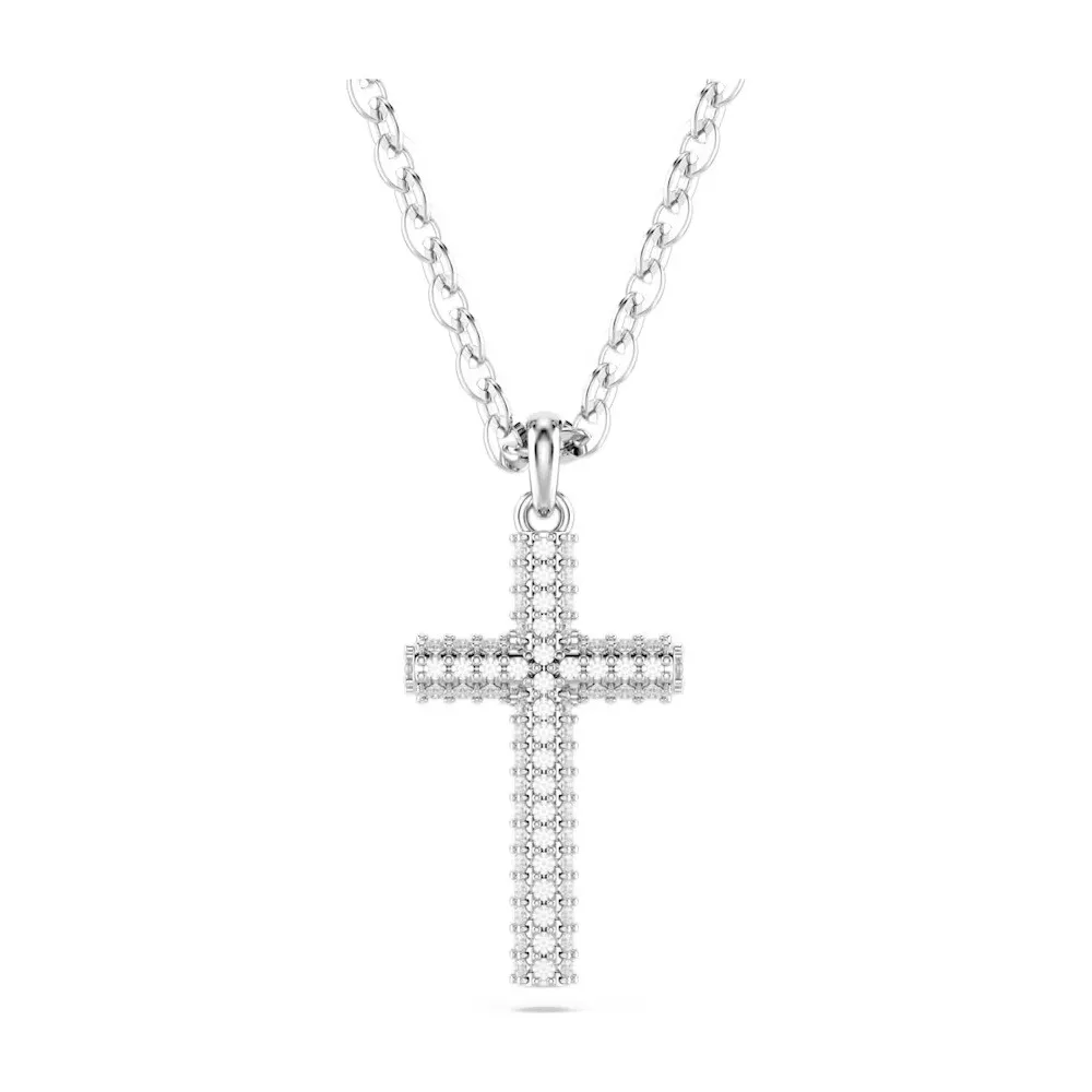 INSIGNE PENDANT, CROSS, WHITE, RHODIUM PLATED 5675577