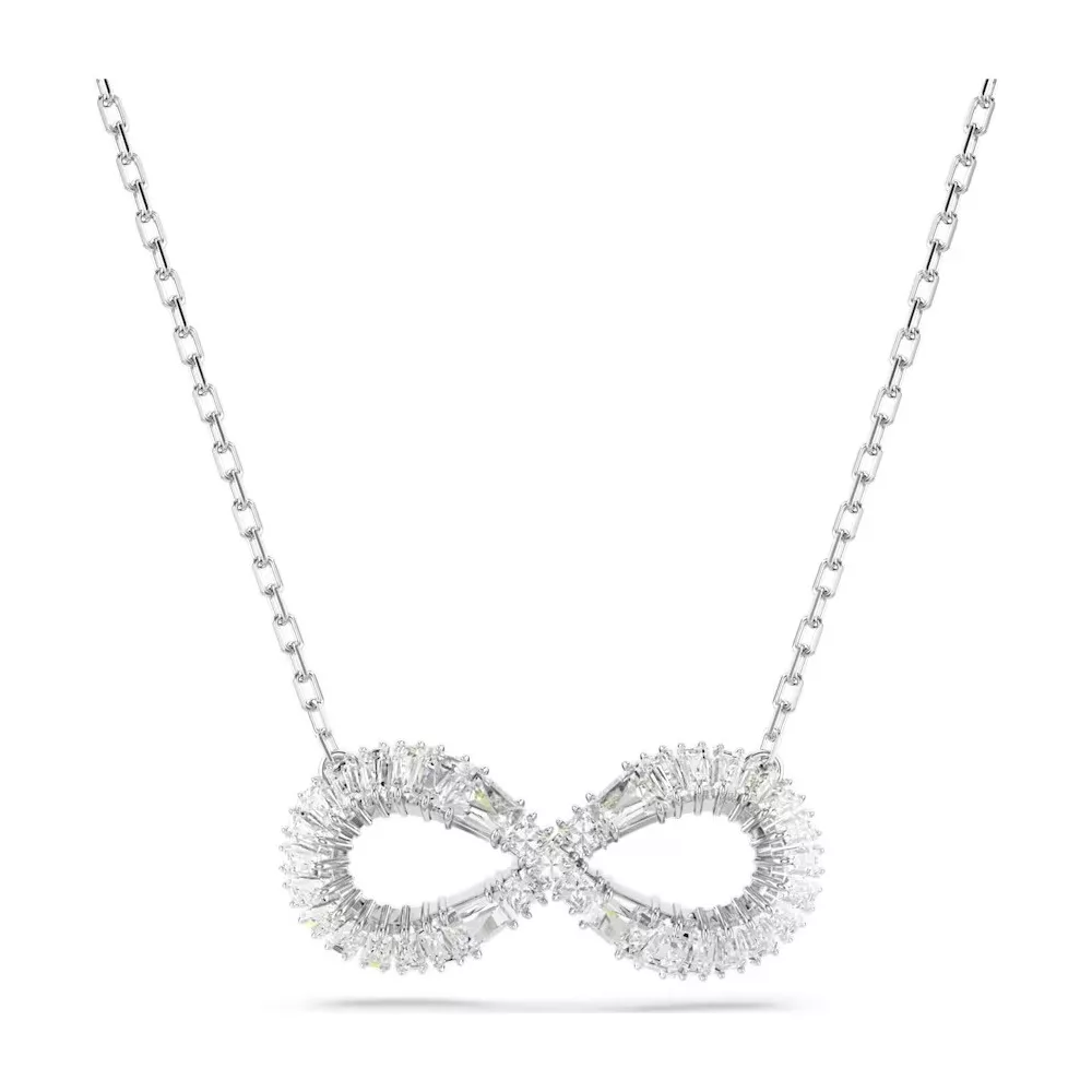 PENDENTE HYPERBOLA, INFINITO, BIANCO, PLACCATO RODIO 5679434