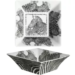 MEDIUM SQUARED BOWL ZEBRA...