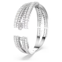 HYPERBOLA BANGLE, INFINITY, WHITE, RHODIUM PLATED
