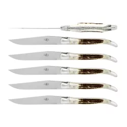 SET OF 6 DEER TABLE KNIVES,...