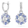IDYLLIA DROP EARRINGS, FLOWER, BLUE, RHODIUM PLATED 5680016