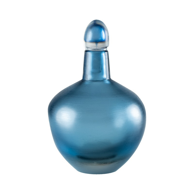 ENGRAVED BLOWN 722.22 - GLASS BLUE