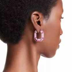 LUCENT HOOP EARRINGS, OCTAGON SHAPE