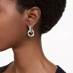 ASYMMETRICAL DEXTERA HOOP EARRINGS, INTERLOCKING LOOP