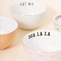 SET OF 4 SMALL BOWLS, SLOGAN