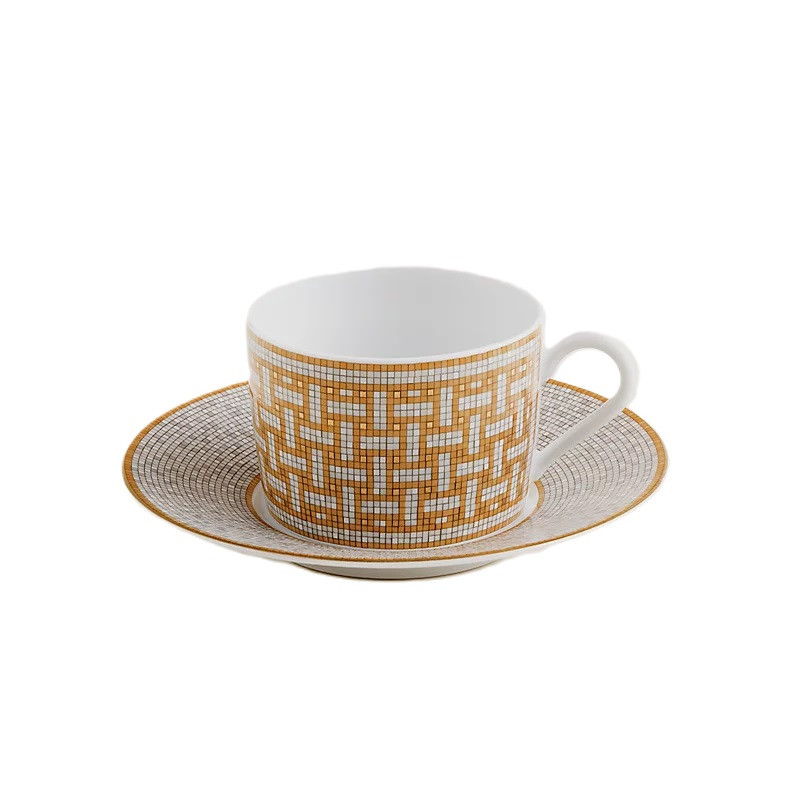 TAZZA TE CON PIATTINO, MOSAIQUE ORO AU 24, 26016P