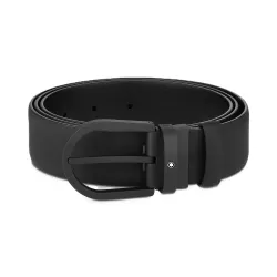 BLACK LEATHER BELT 35 MM -...