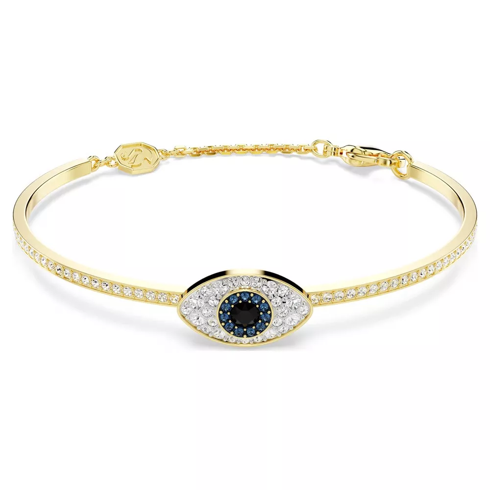 BRACCIALE RIGIDO SYMBOLICA, EVIL EYE, BLU, ORO GIALLO