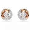 DEXTERA PIERCED EARRINGS, WHITE, ROSE GOLD TONE PLATED 5692258