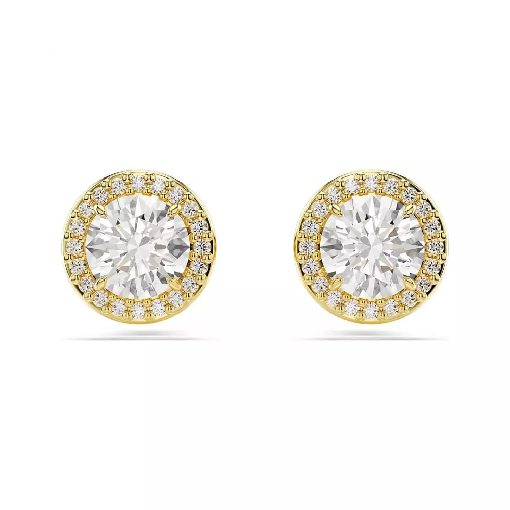UNA ANGELIC STUD EARRINGS, ROUND CUT, PAVE