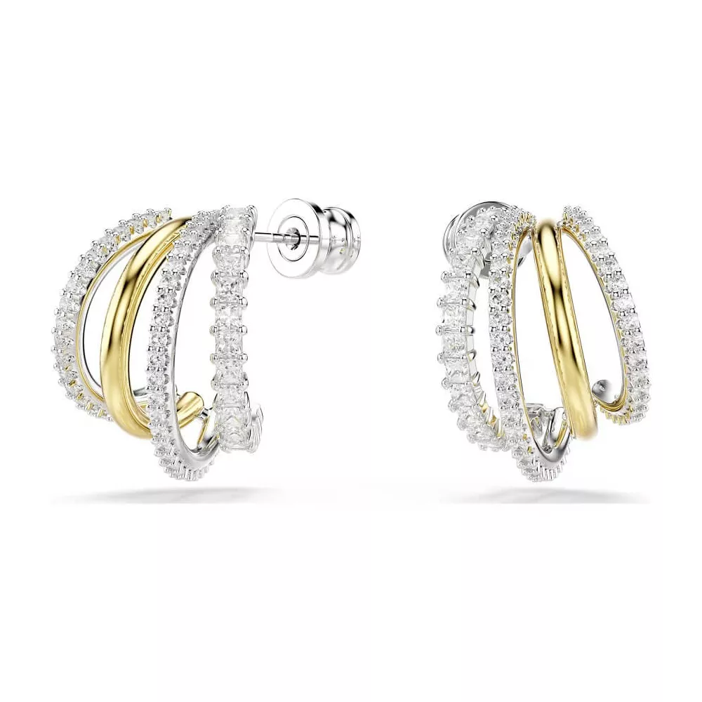 HYPERBOLA:PIERCED EARRINGS WHITE, RHODIUM PLATING 5689718