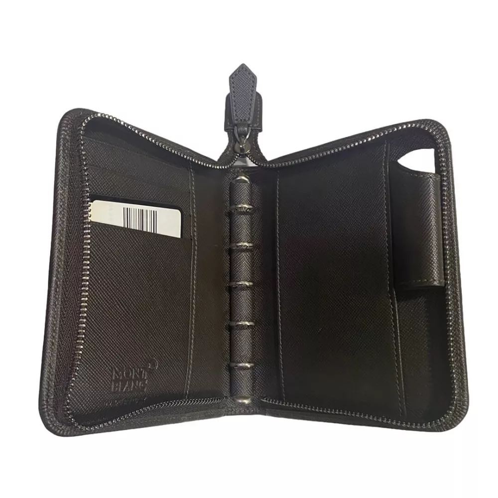MONT BLANC オーガナイザー ブラック レザー MONTBLANC - PELLETTERIA - ORGANIZER TASCABILE, SIGNATURE LADIES