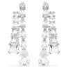 MATRIX DROP EARRINGS, WHITE, RHODIUM PLATED 5692515