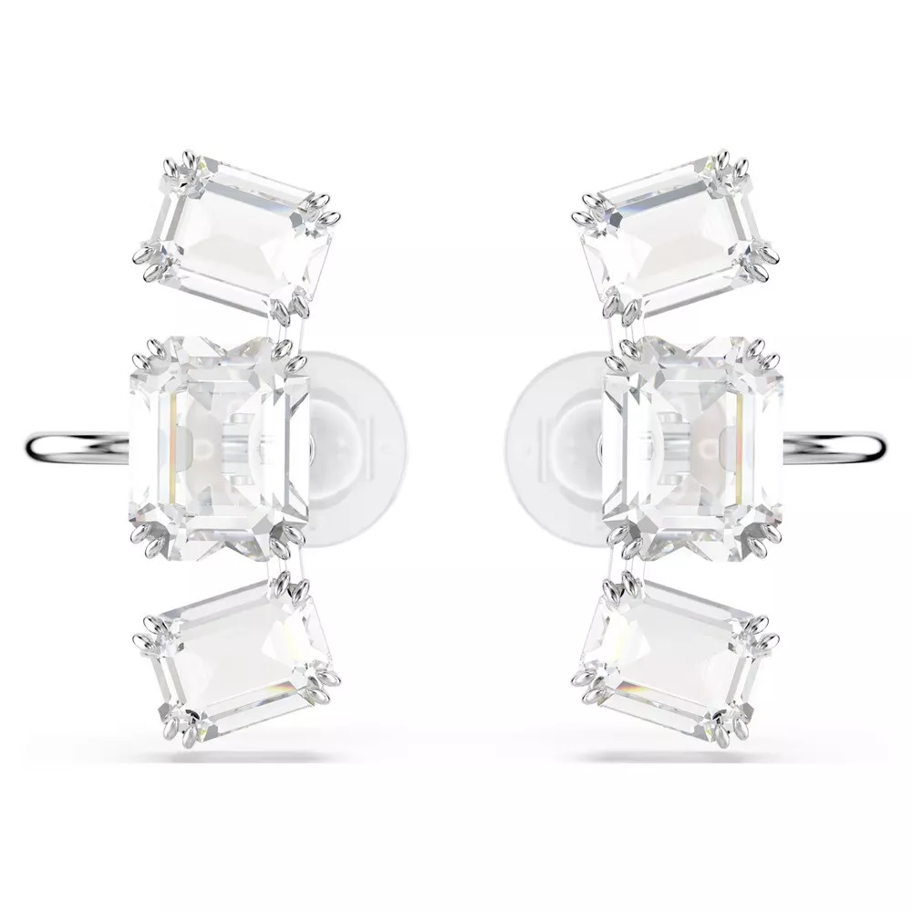 ORECCHINI MILLENIA A CLIP BIANCO, PLACCATURA RODIO 5701274