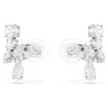 MATRIX CLIP EARRINGS, WHITE, RHODIUM PLATED 5692523