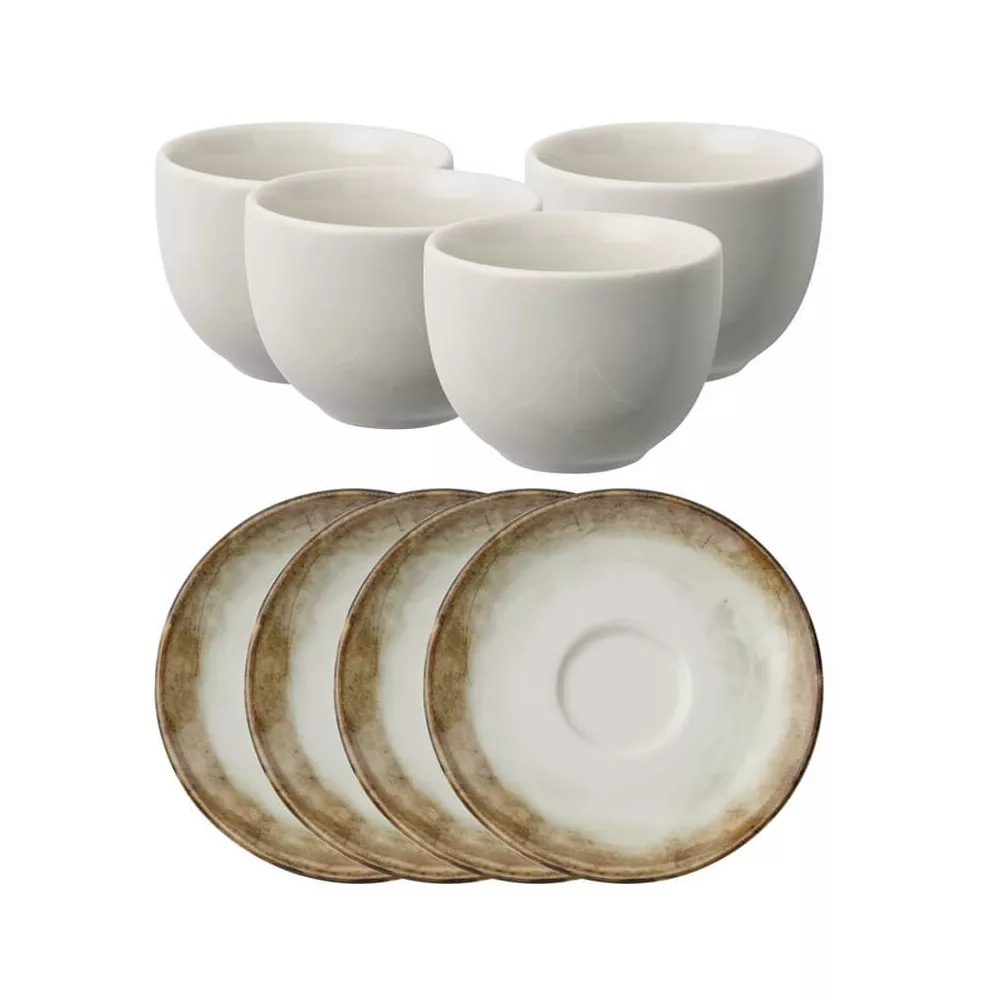 SET 4 TAZZE CAFFE CON PIATTINO, SHADE EARTH