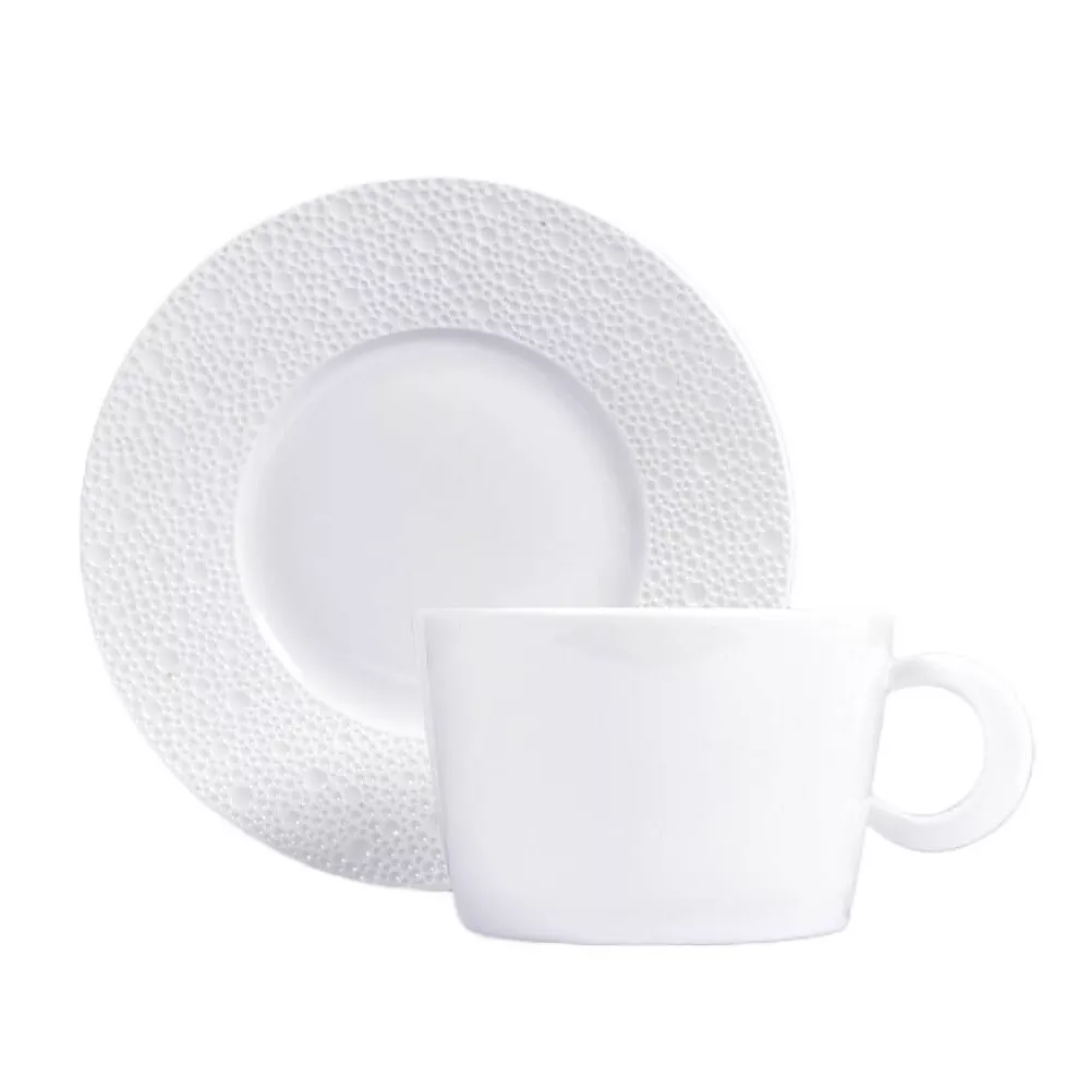 TAZZA COLAZIONE CON PIATTO, ECUME BIANCO