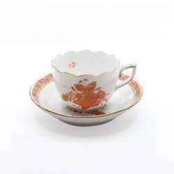 COFFEE CUP WITH SAUCER, APPONYI ORANGE AOG 711