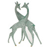 PAIR OF GIRAFFES 15283 VIEUX HEREND GREEN