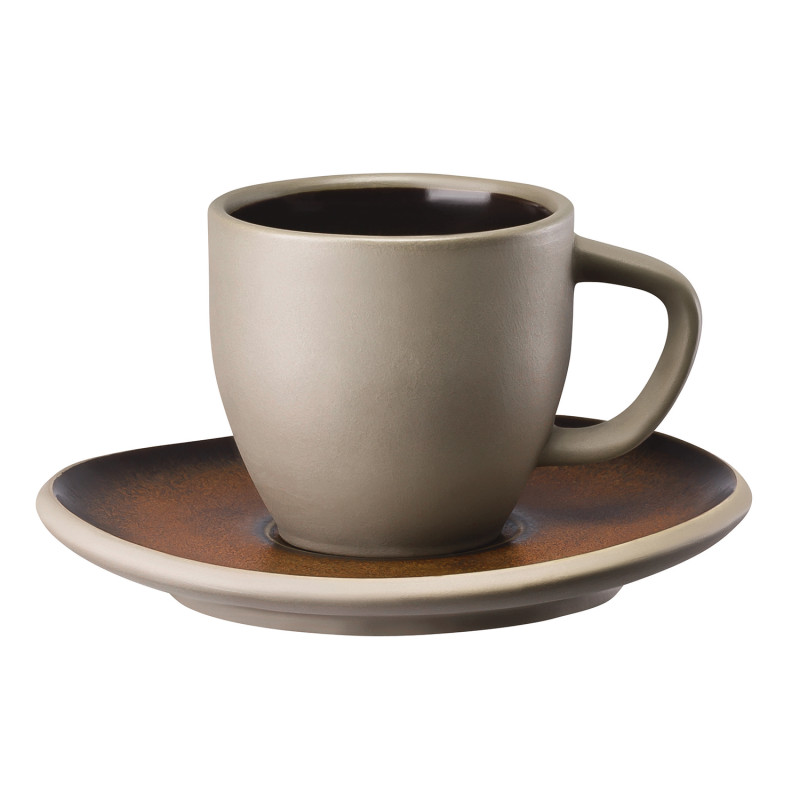 COFFEE CUP & SAUCER JUNTO BRONZE